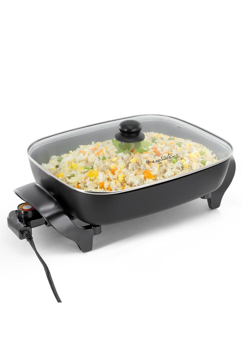 14.96 Inch Electric Fry Pan with Non-Stick Coating, Main, color, Black
