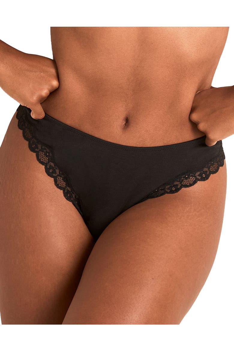 Jersey Brazilian Panties, Main, color, Black