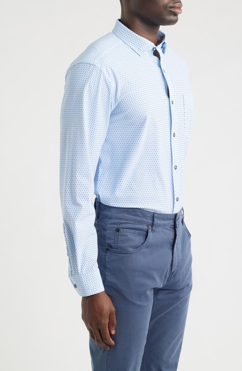 Johnston & Murphy XC Motion Performance Knit Button-Up Shirt, Alternate, color, 