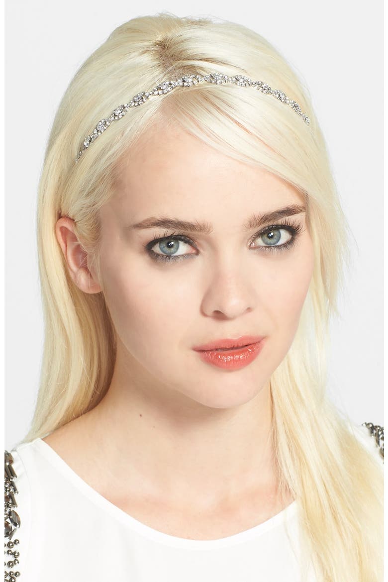 Jeweled Head Wrap, Main, color, SILVER