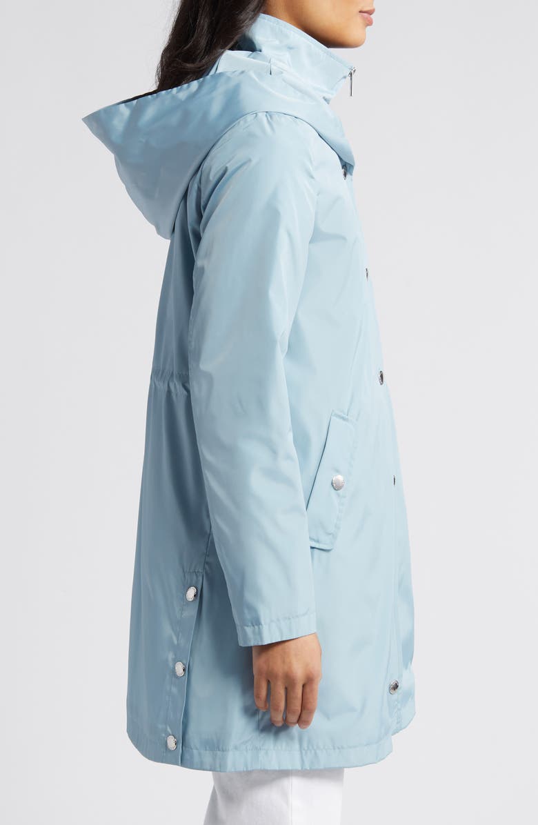 Via Spiga Water Resistant Packable Rain Jacket, Alternate, color, Sky Blue