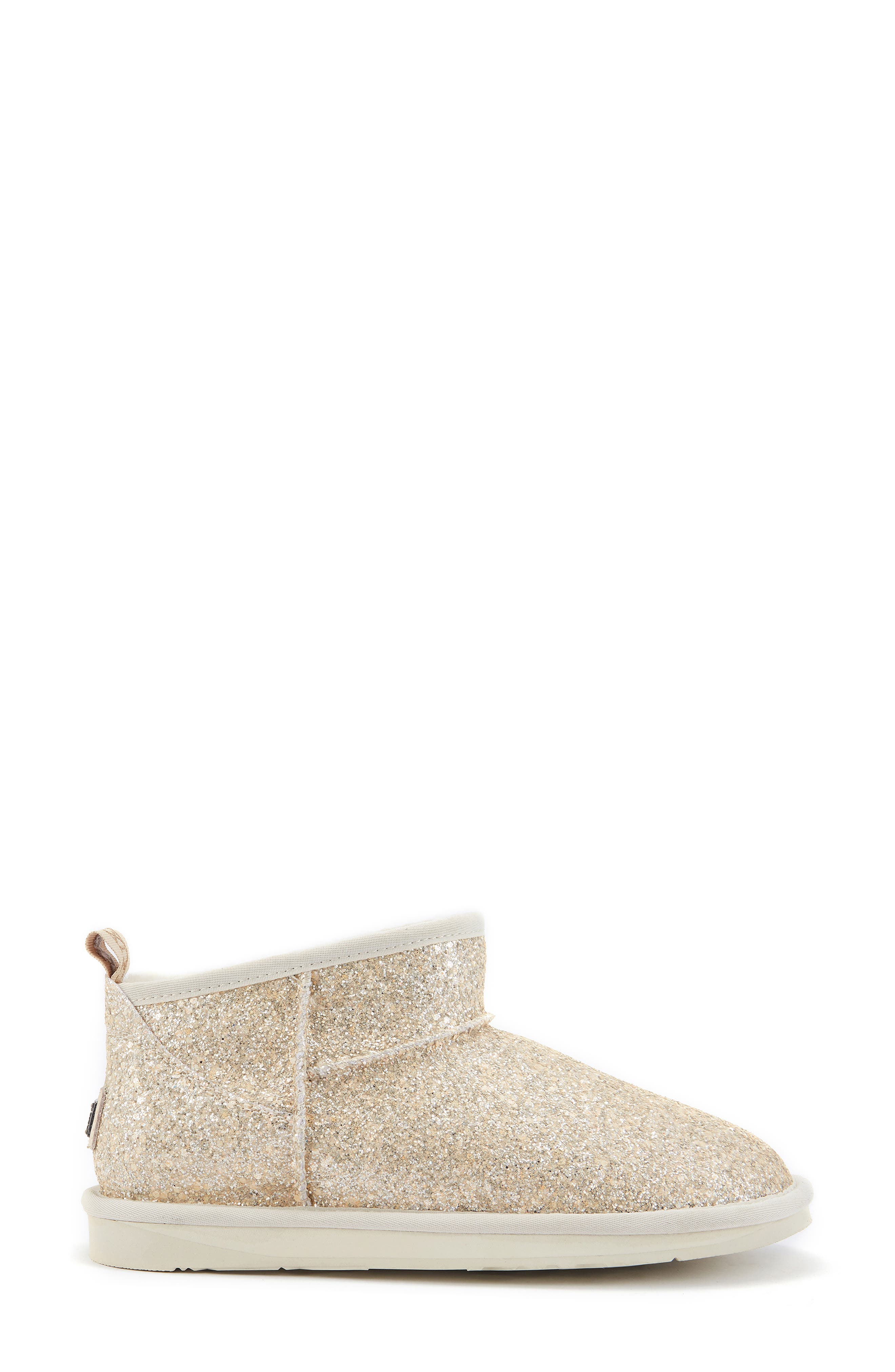 Australia Luxe Collective Cosy Genuine Shearling Glitter Ultra Short Bootie, Alternate, color, 