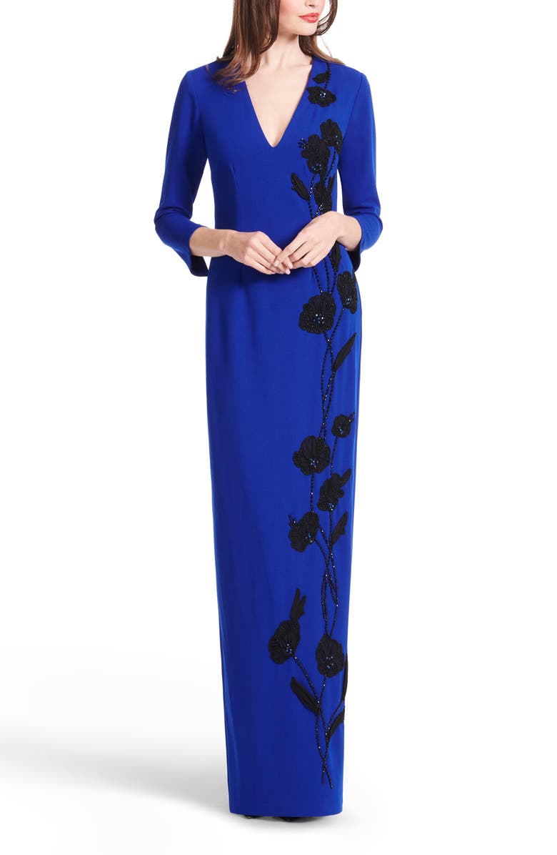 EMILY SHALANT Beaded Stretch Crepe Gown, Alternate, color, 