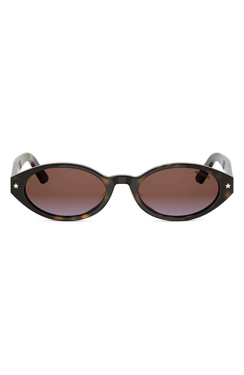 DIOR 'DiorPacific R1I 52mm Oval Sunglasses, Main, color, Dark Havana / Gradient Brown