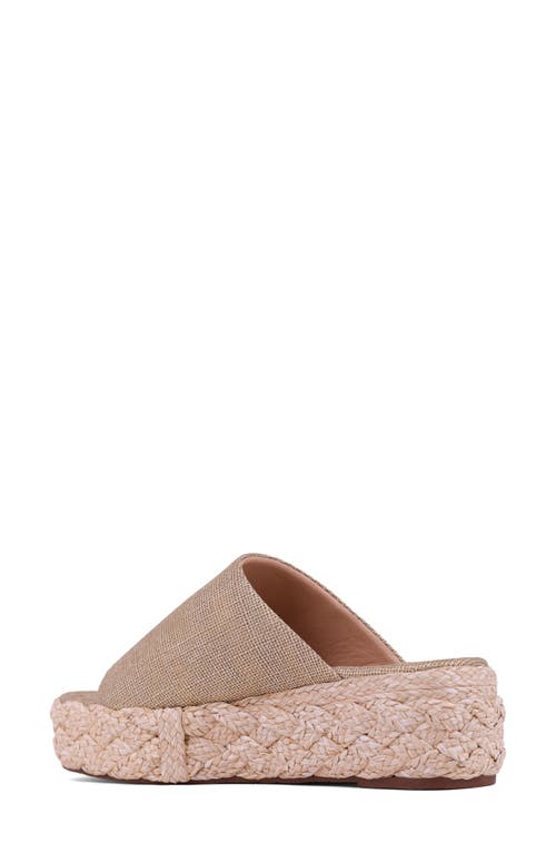 Shushop Lizzie Jute Platform Slide Sandal In Gold