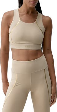 Born Living Yoga Gold Medium Support Performance Sport Top