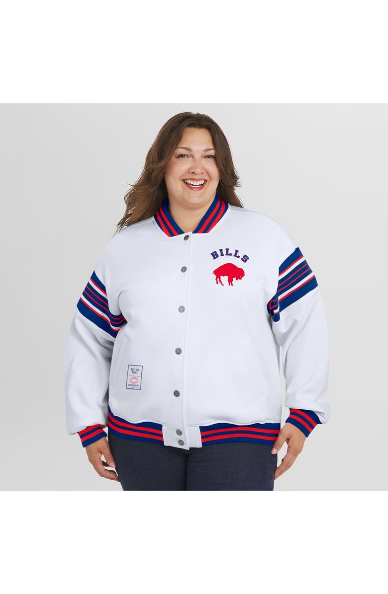 WEAR by Erin Andrews Women's WEAR by Erin Andrews White Buffalo Bills Plus Size Full-Snap Fleece Sweatshirt Jacket, Alternate, color, White