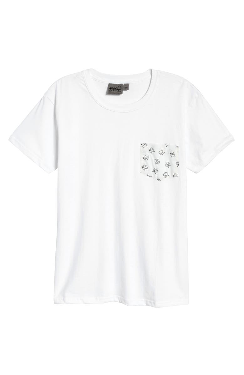 Naked & Famous Denim Men's Cat Pocket Cotton T-Shirt, Alternate, color, 