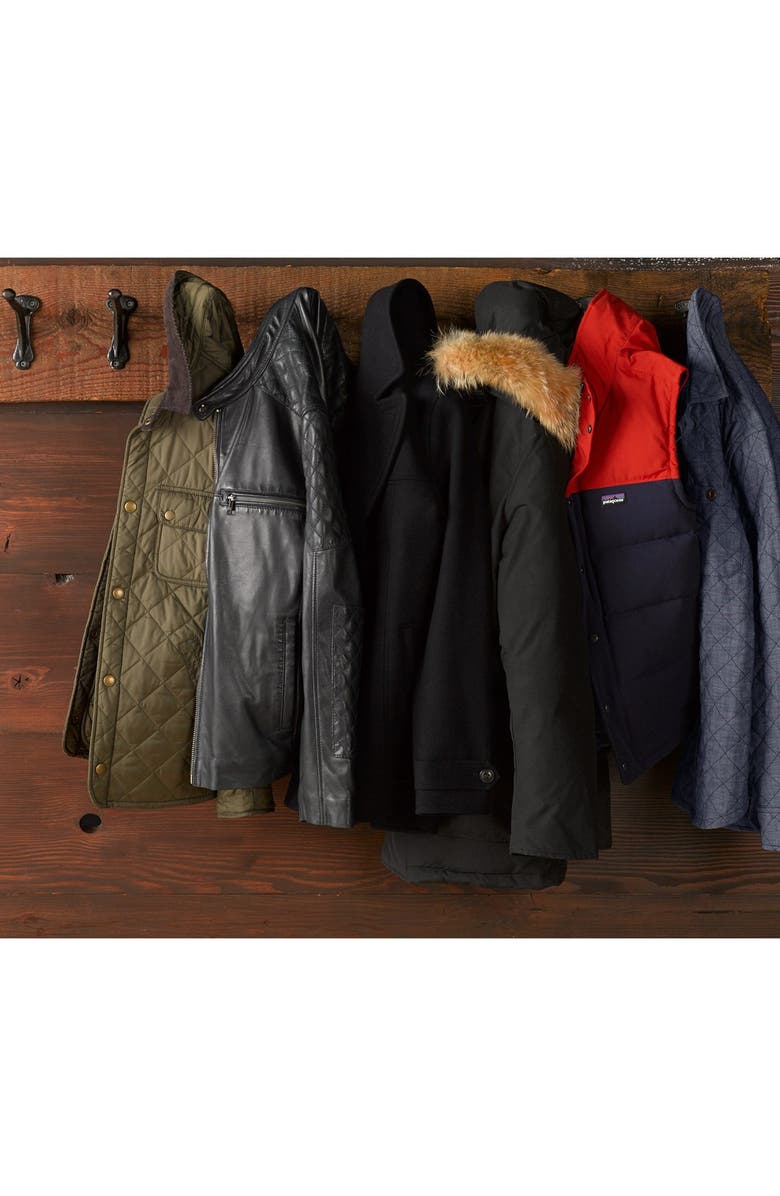 Topman Wool Blend Double Breasted Peacoat, Alternate, color, 