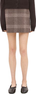 Theory Plaid Wool & Cashmere Miniskirt