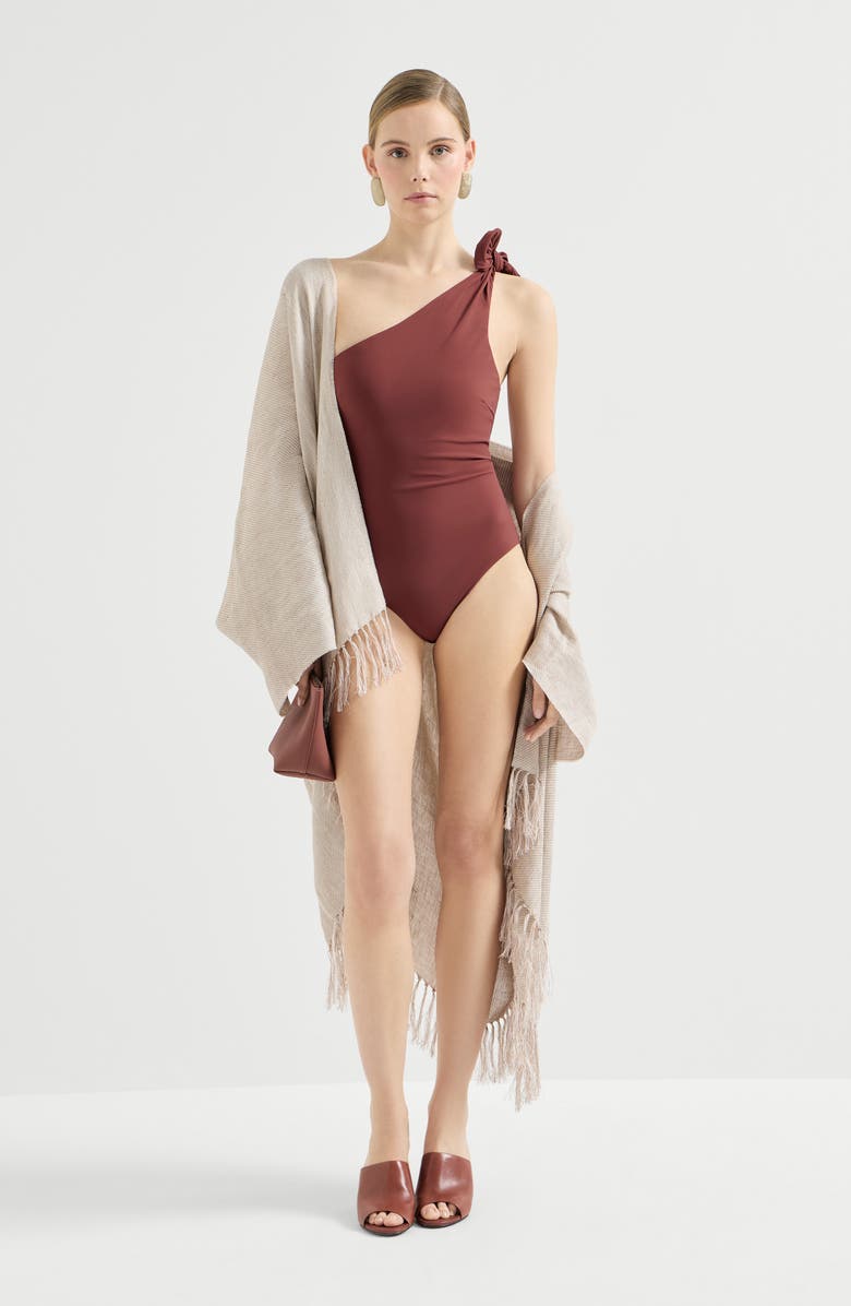 Brunello Cucinelli One-piece swimsuit, Alternate, color, Bordeaux