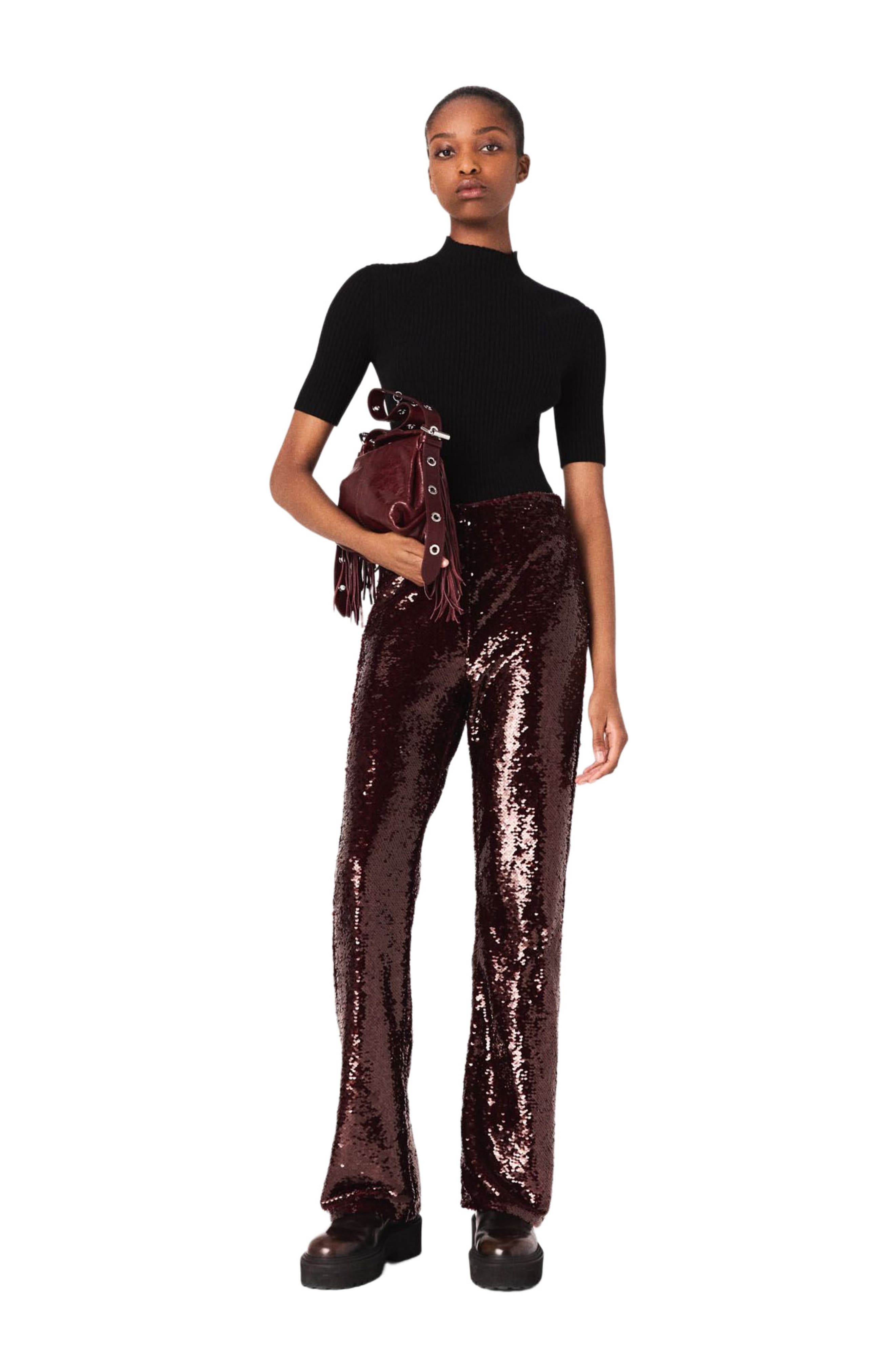 Sequin-embroidered trousers