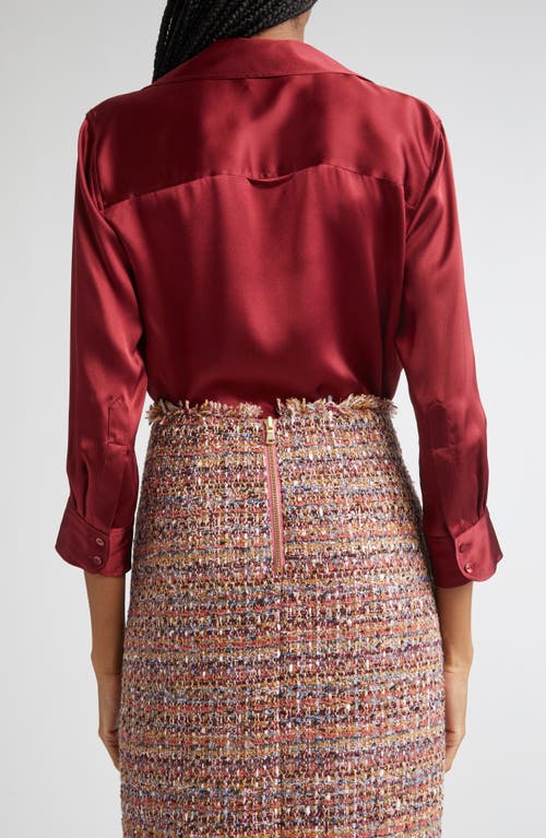 L Agence L'agence Dani Silk Charmeuse Blouse In Red