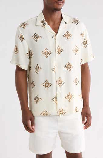 Relaxed Fit Geometric Print Camp Shirt
