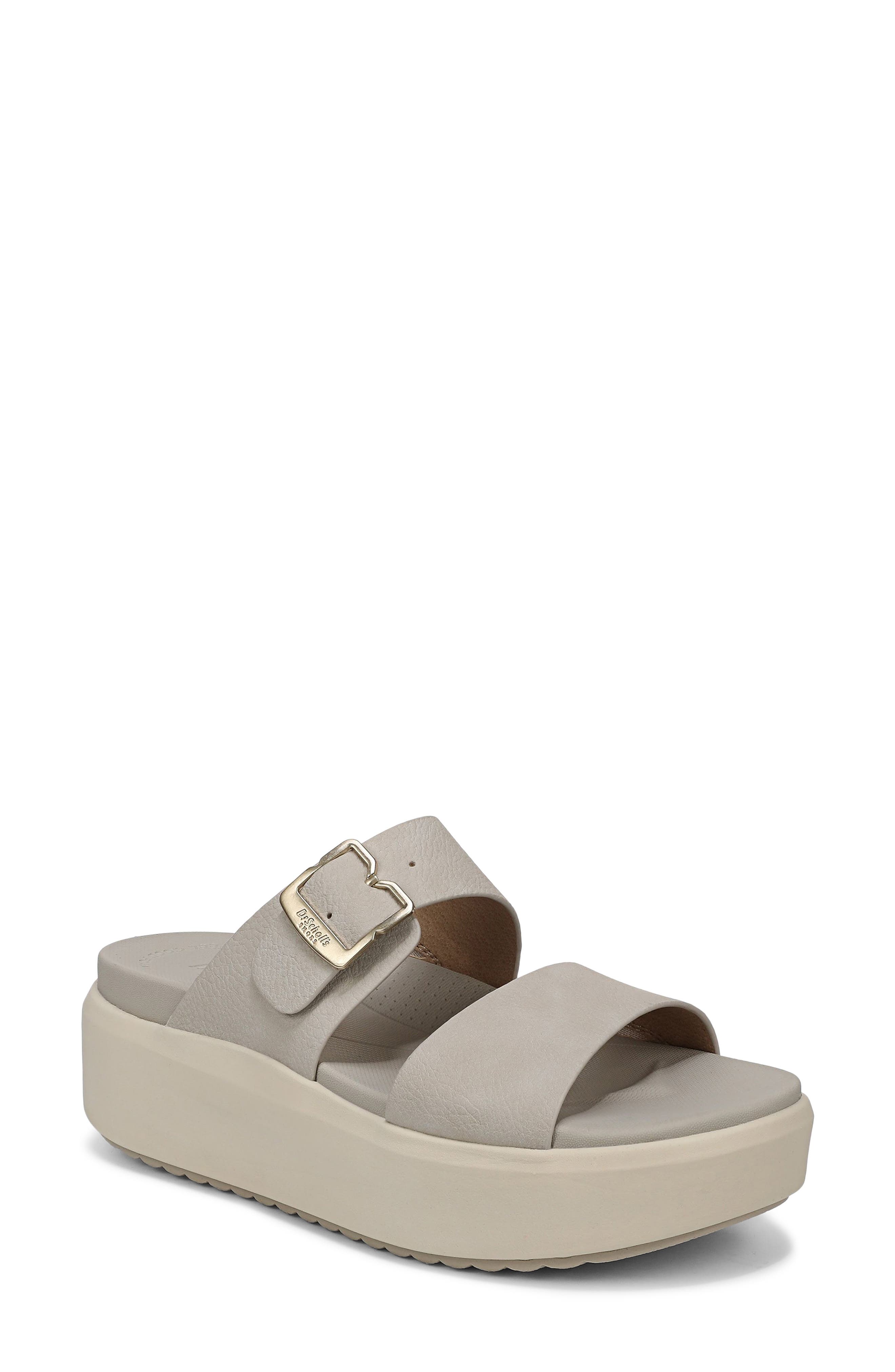 Dr. Scholl's All Time Max Platform Wedge Slide Sandal, Main, color, Oyster