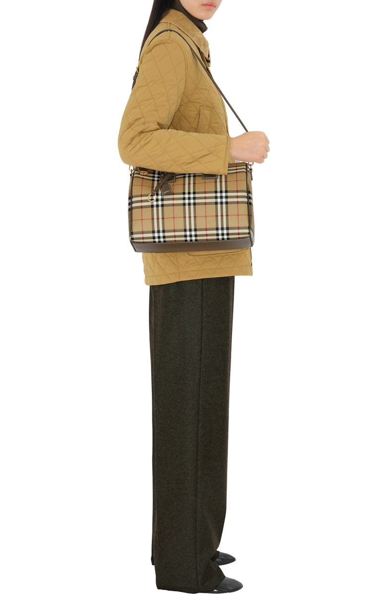 Burberry Medium Check Bowling Bag, Alternate, color,