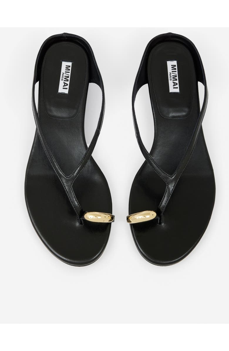 MI/MAI Juno Jewel Detail Flat Sandals, Alternate, color, Black