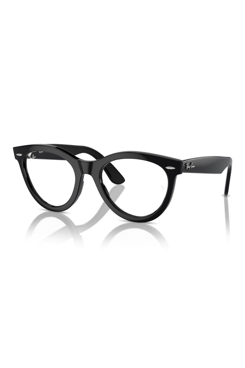 51mm Oval Optical Glasses, Alternate, color, BLACK