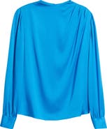 Elie Tahari The Tien Draped Stretch Silk Top