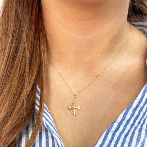 The Lovery Fine Jewelry Mini Gold Bow And Arrow Charm In Gold