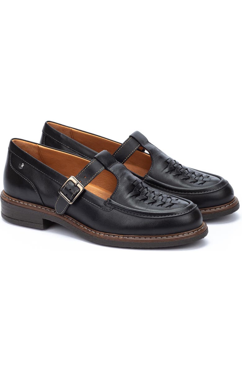 PIKOLINOS Aldaya Buckle Strap Loafer, Main, color, Black
