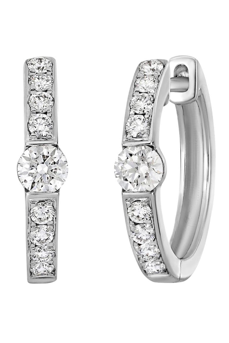 Liora Diamond Huggie Earrings (Nordstrom Exclusive), Alternate, color, WHITE GOLD