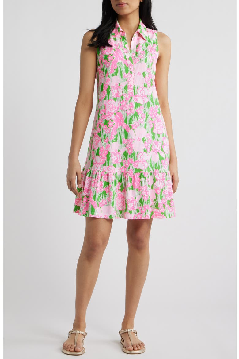 Riegan Print Sleeveless Shirtdress, Main, color, PUTTING GREEN HANNAH