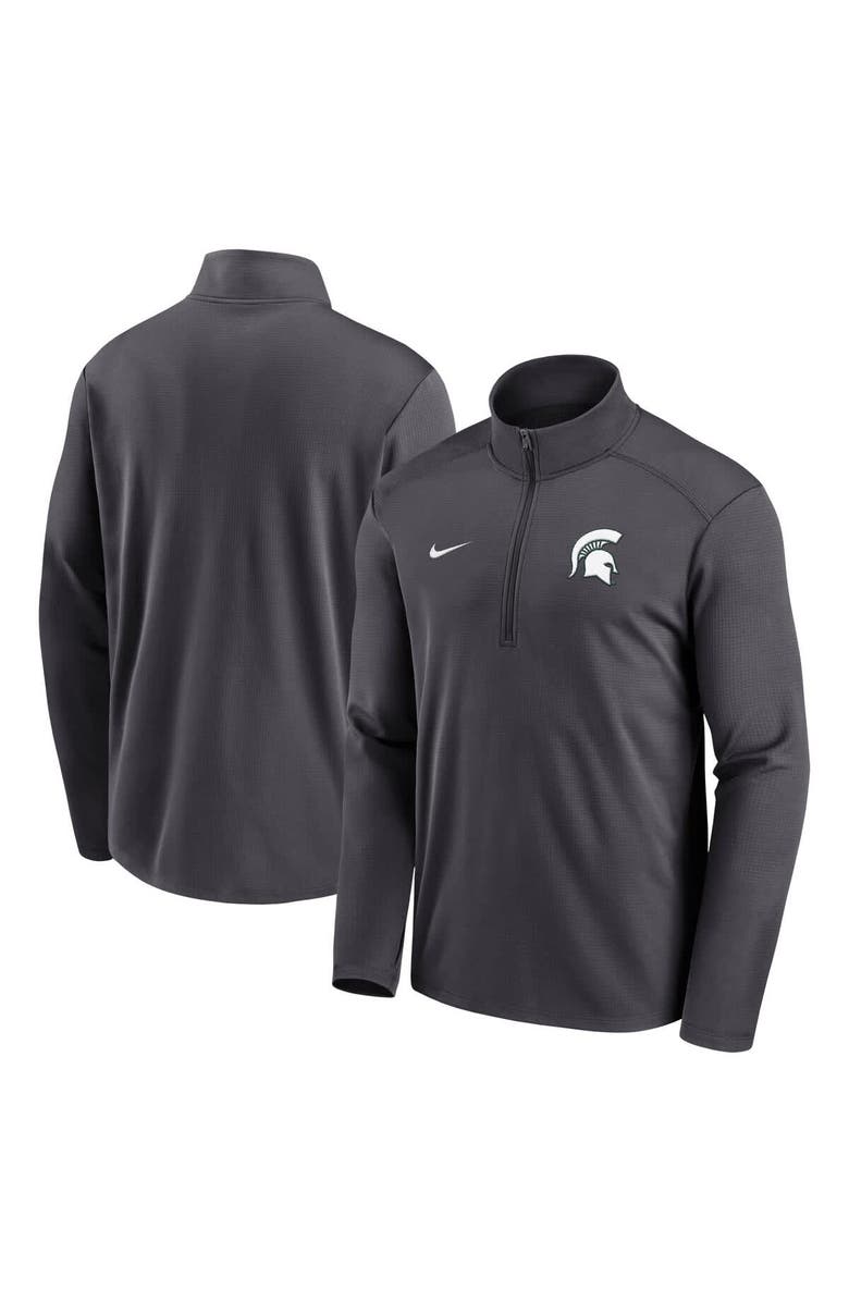 Nike Men's Nike  Anthracite Michigan State Spartans Primetime Pacer Performance Half-Zip Top, Main, color, 