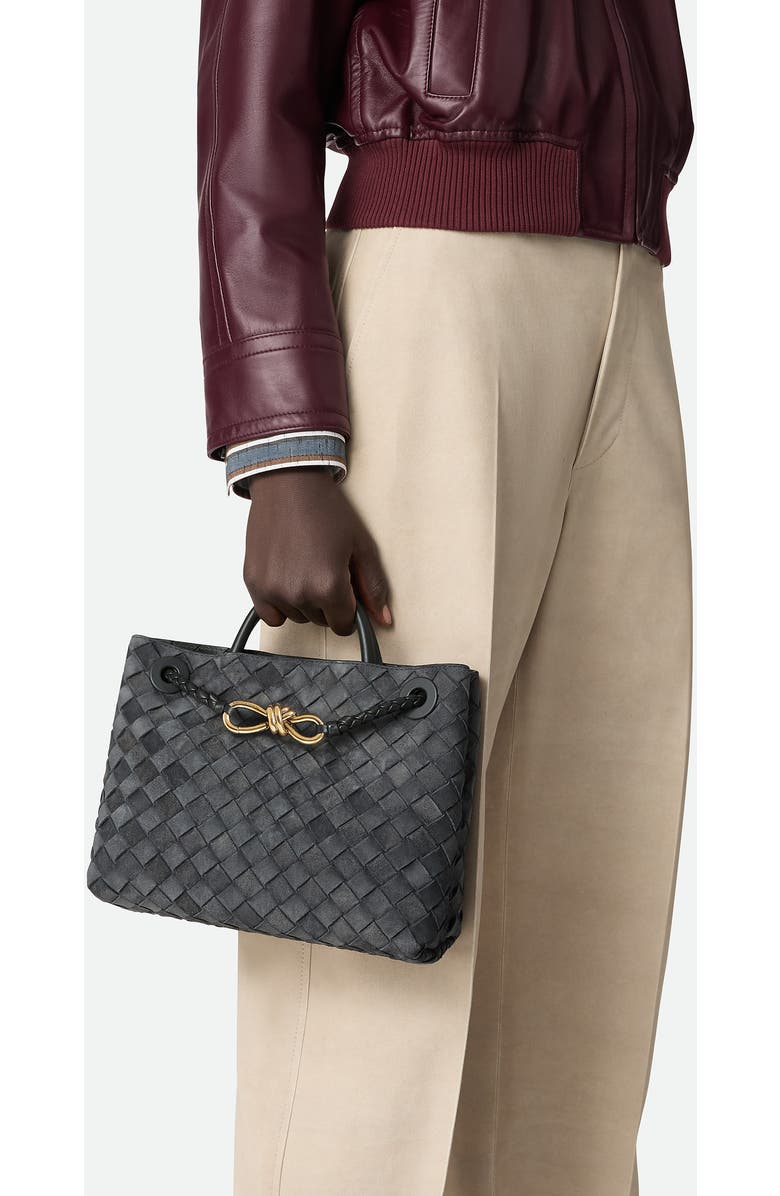 Bottega Veneta Small Andiamo Intrecciato Suede Shoulder Bag, Alternate, color,