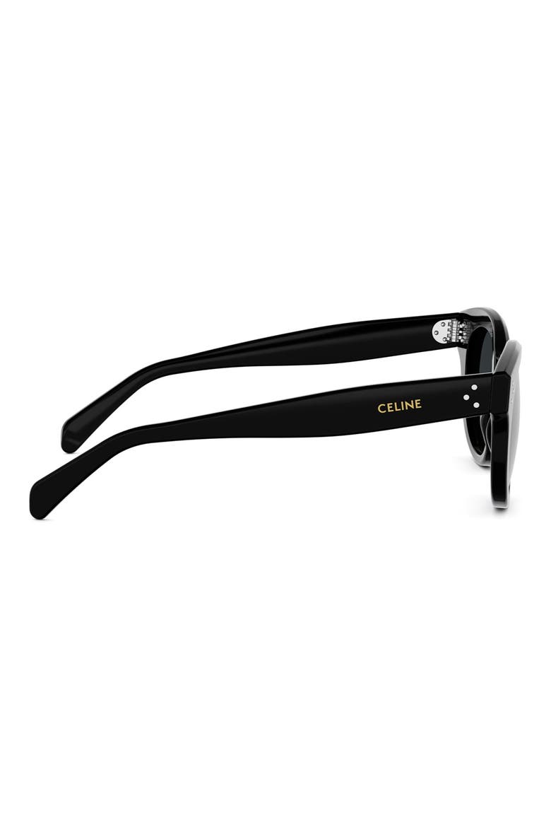 3 Dots 51mm Round Sunglasses, Alternate, color, SHINY BLACK / GRADIENT SMOKE