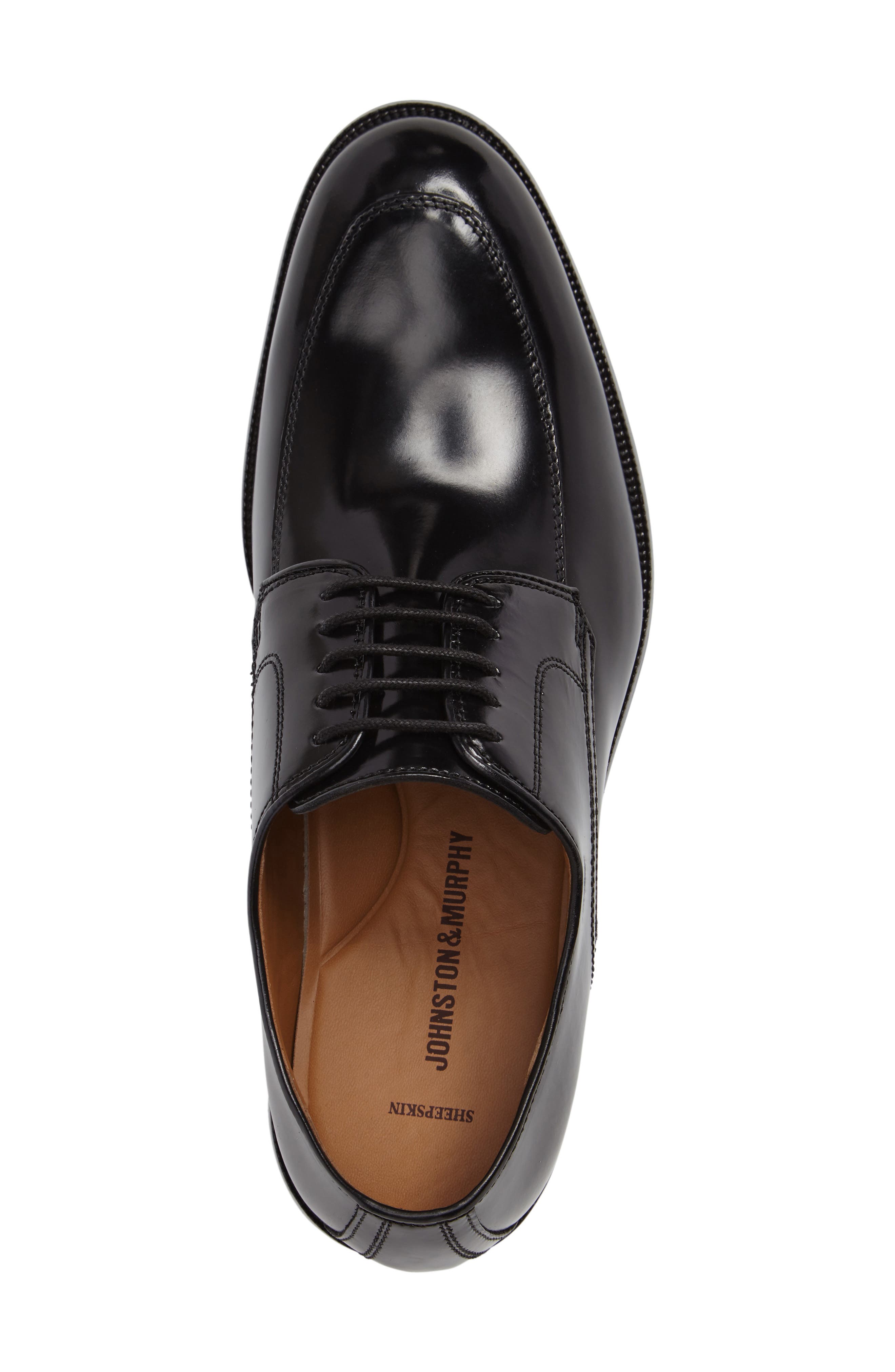 Johnston & Murphy Bradford Apron-Toe Oxford, Alternate, color, Black Leather