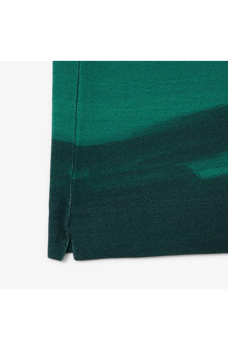 Lacoste Mountain Print Piqué Polo, Alternate, color, 9Ix Sinople/ Yellow-Green-Whit