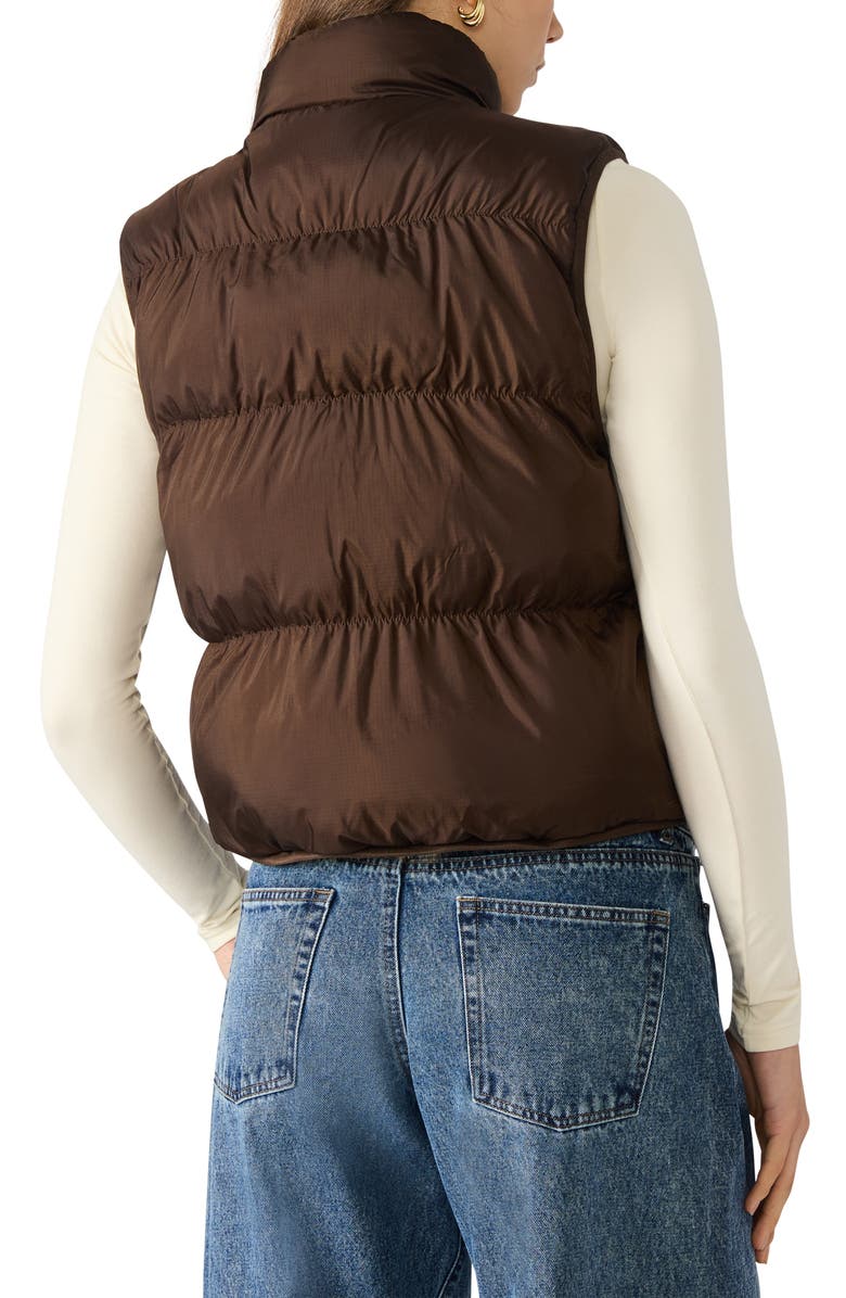 Steve Madden Brady Quilted & Faux Fur Vest, Alternate, color, Dark Espresso
