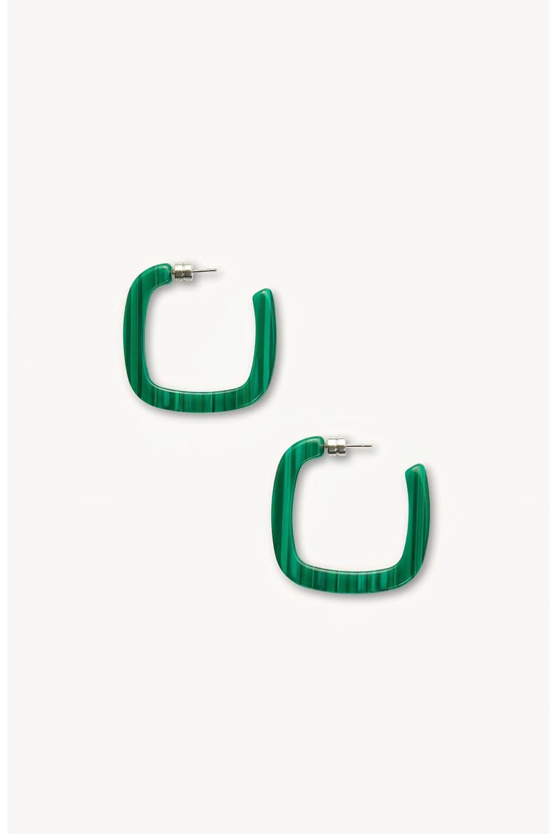 Midi Square Hoops, Main, color, Malachite