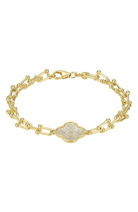 CZ Pavé Clover Bracelet