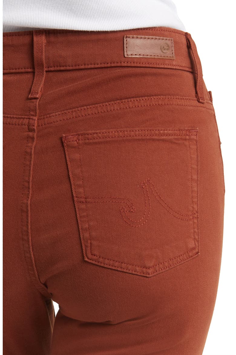 Farrah High Waist Raw Hem Crop Bootcut Jeans, Alternate, color, SPICED MAPLE