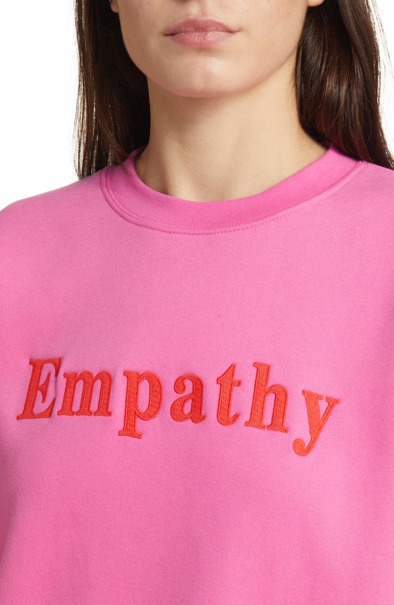 THE MAYFAIR GROUP Empathy Always Embroidered Oversize Fleece Sweatshirt, Alternate, color,