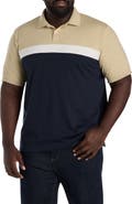 Harbor Bay by DXL Big & Tall Neutral Striped Polo Shirt
