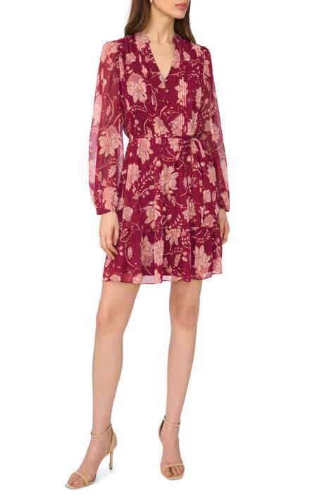 Pleated Long Sleeve Dress