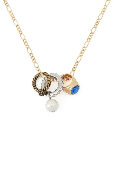Eagle Ring Charm Pendant Necklace