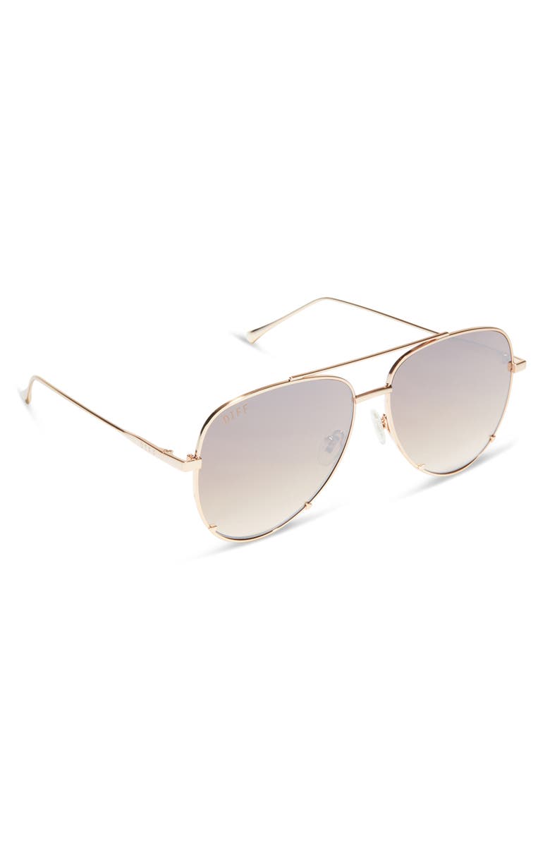 DIFF 63mm Scarlett Aviator Sunglasses, Alternate, color, Gold