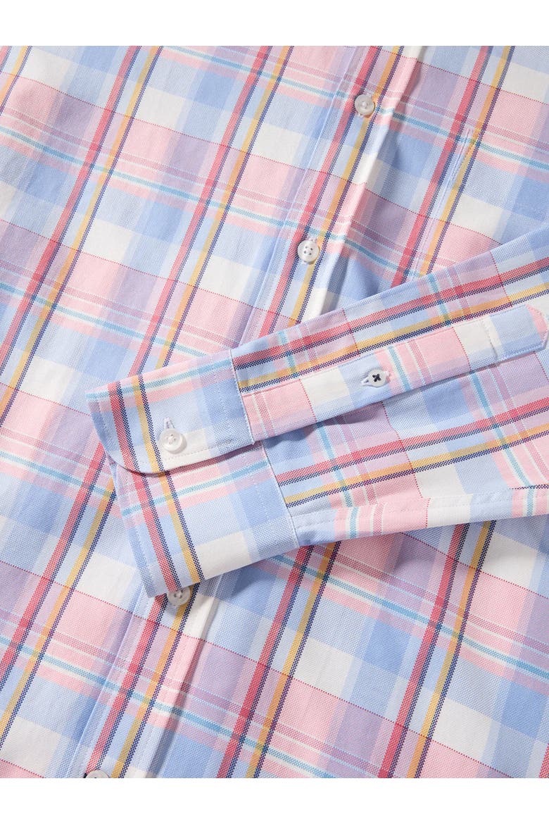 Harrison Button Down Multicolor Plaid Oxford Shirt, Alternate, color, Pink Multi