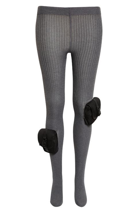 Wool Rib Cargo Tights