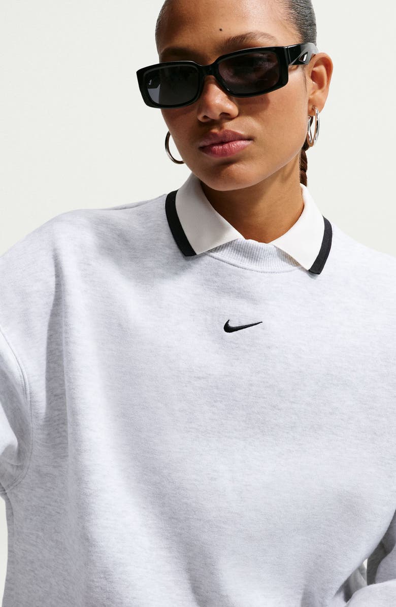 Nike Studio Fleece Oversized Sweatshirt, Alternate, color, 051 B Hthr/Black