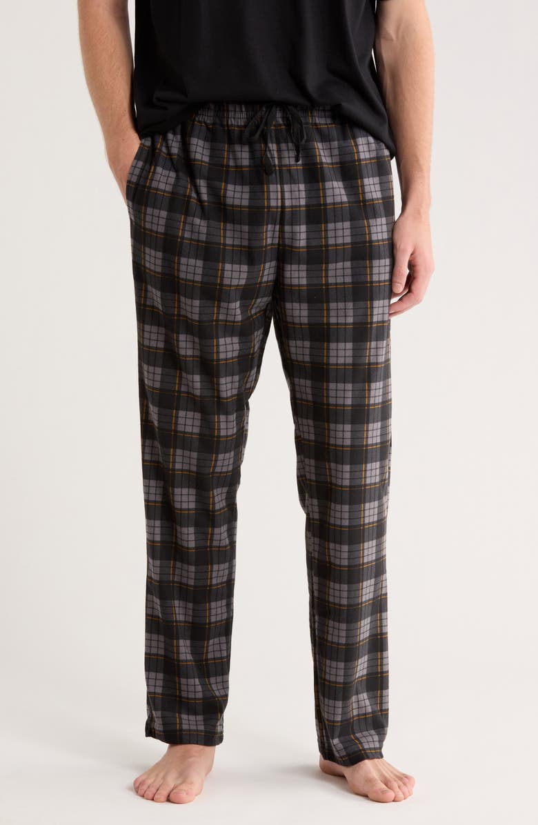 Kenneth Cole New York Peached Knit Pajama Pants, Main, color, Heather Black Combo