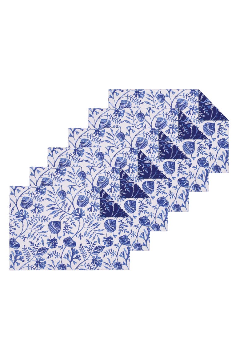 Blue Reef Reversible Placemats Set of 6, Alternate, color, Blue
