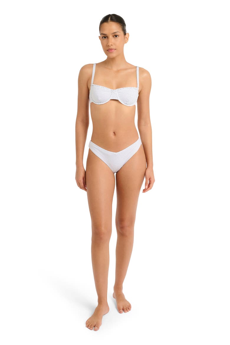 Micro Polka Dot Chiara Bikini Bottom, Main, color, White/Black