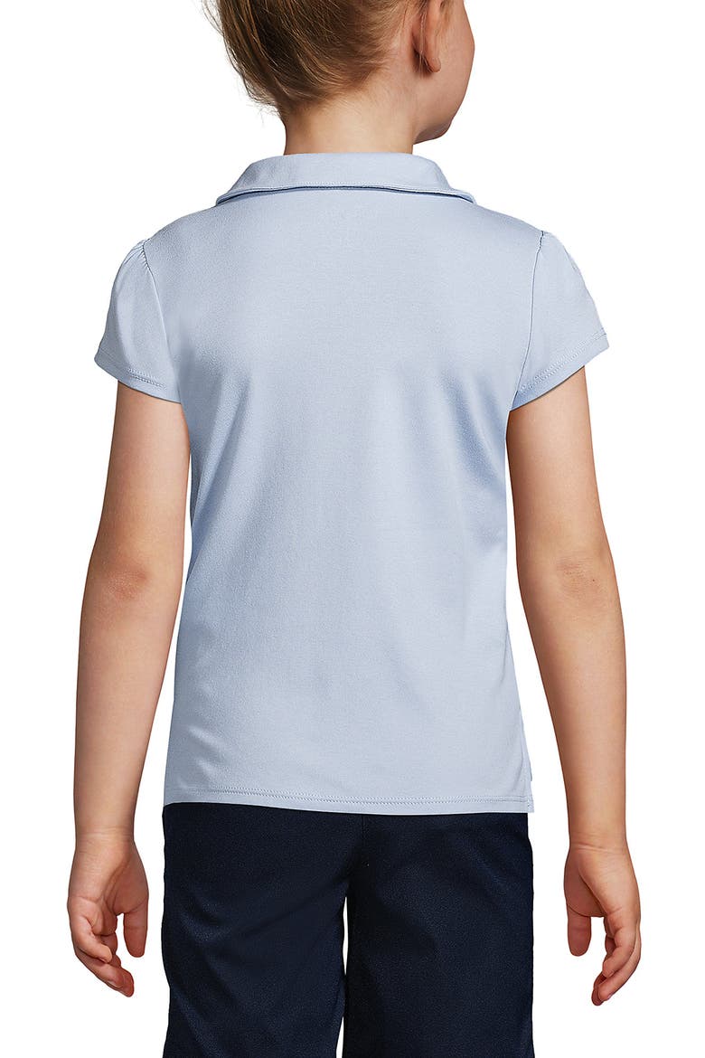 Girls Short Sleeve Peter Pan Collar Polo Shirt, Alternate, color, Blue