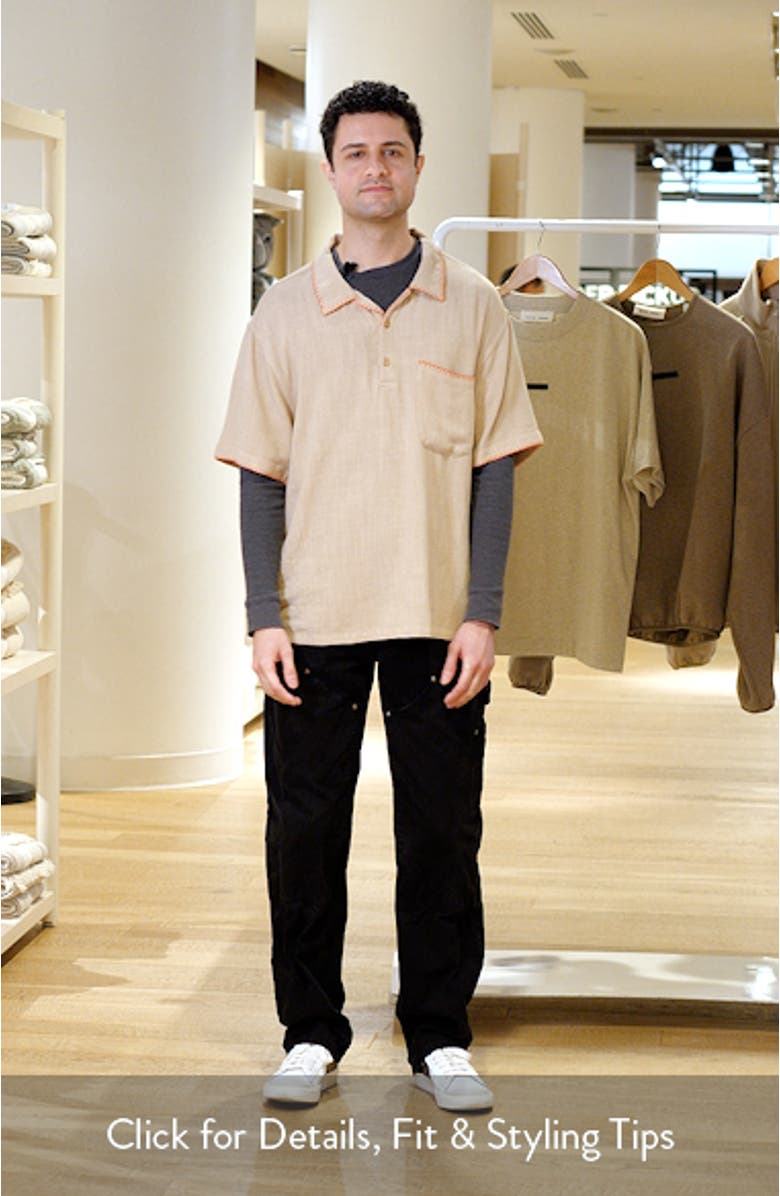 California Blanket Stitch Oversize Polo, sales video thumbnail