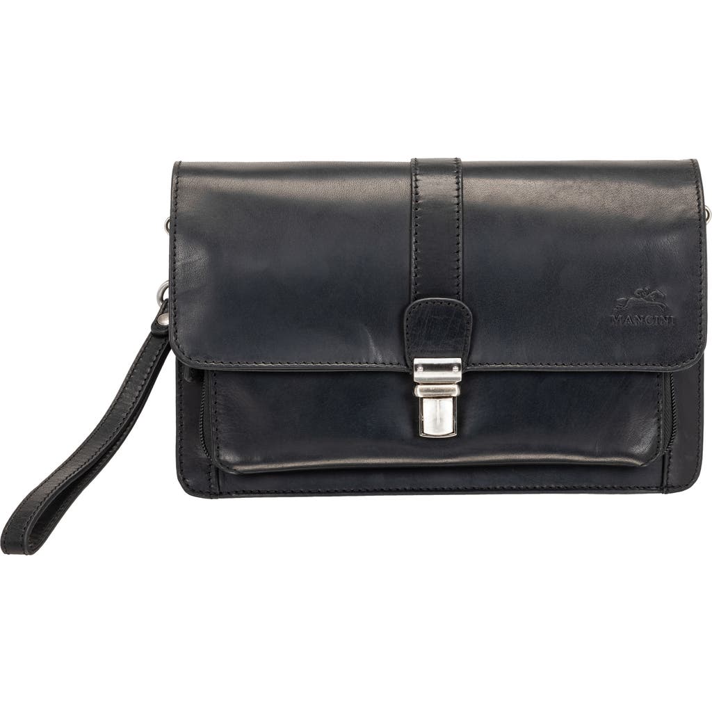 Mancini Buffalo Messenger Bag In Black
